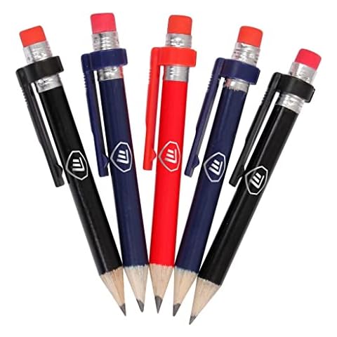Wood Pencils With Clips and Eraser x 5 In Eco Bag Cover