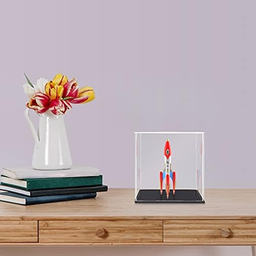 BELLE VOUS Clear Acrylic Showcase Display Case Stand Set - 15 x 15 x 15cm / 6 x 6 x 6 inches - Large Dustproof Box for Action Figures, Toys, Minifigures, Collectibles & Models