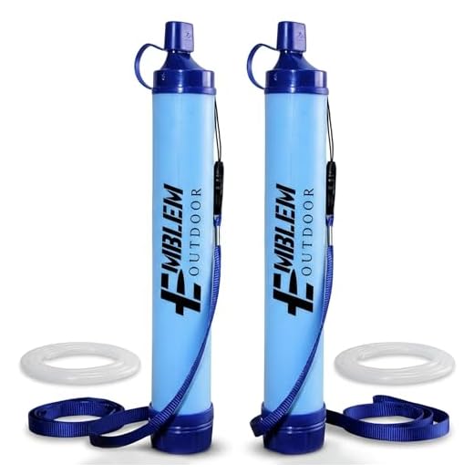 Portable Water Filter Straw, 2 Water Straws to Purify Water When Camping, Hiking, Emergency & Disaster – 0.1 Micron Personal Water Filter | BPA-Free Hollow Fiber Emergency Water Filtration