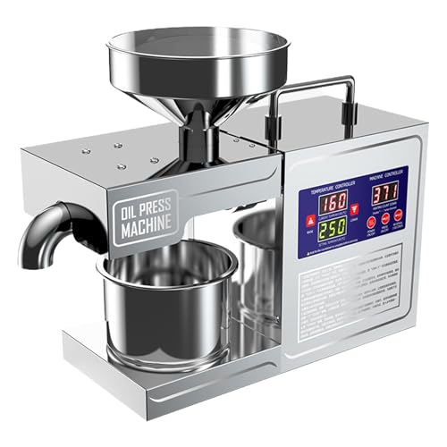 Presse Huile de Colza/Tournesol/Dolive,Presse à Huile Électrique 820W, Extracteur d'Huile Multifonction Noix de Coco/Amandes/Graines, Usage Maison & Commerce