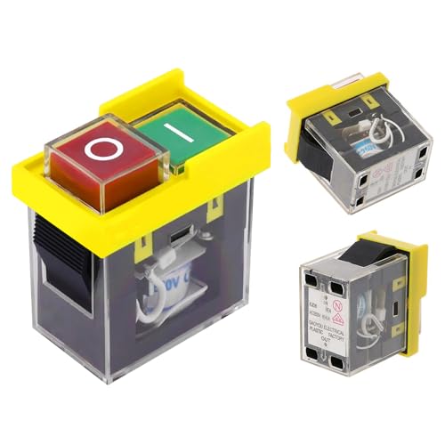 GothicBride Notausschalter Universal KJD6 5E4 250V 6A, Sicherheitsschalter Elektromagnetischer Schalter, Wasserdicht, Magnetisch, Maschinenschalter, Werkzeugschalter, Starttaste, Schutzklasse IP55