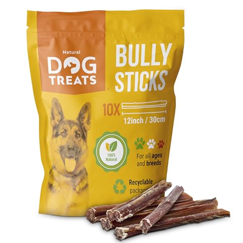 Natural Dog Treats - Bastoncini di manzo premium per cani - Nervo di bue per - Mastica naturale per cani - Bastoncini per da masticare - Snack per naturali al 100% - 5 pezzi
