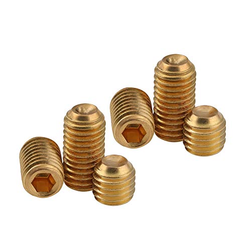 BOZONLI Grub Screws Metric Thread Brass Cup Point Hex Socket Set Screw Allen Bolts, M3×12mm,20 pcs