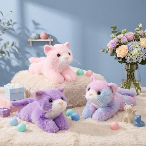 Image of 3 Pcs 9 Inch Cat Stuffed Animal Plush Toy Gift, Dreamy Style