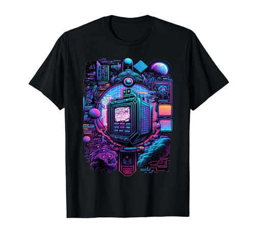 Vaporwave Aesthetic Psychedelic Futuristic Cybertronic T-Shirt