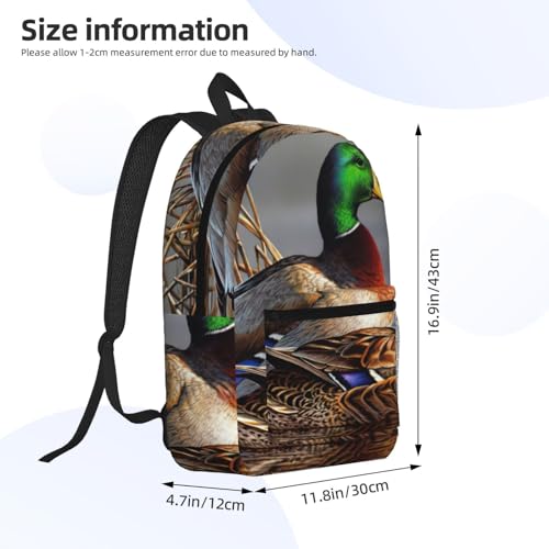 Mochila universitaria EdWal con estampado de pato mallard negra ligera 4