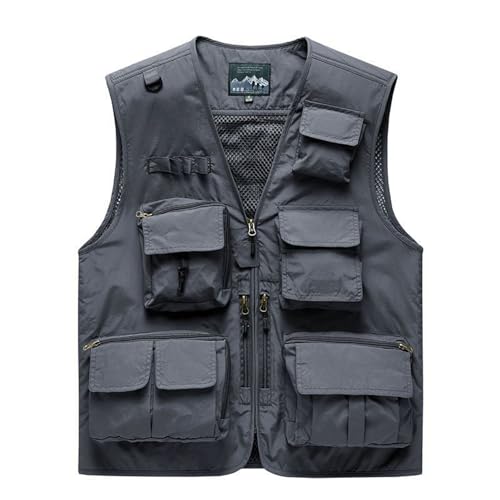 Image of AOTORR Mens Outdoor Work Safari Cargo Photo Travel Fishing Vests for Men with Multi-pockets