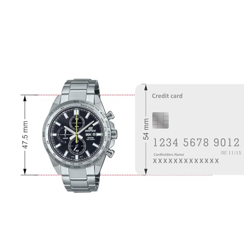 Casio Edifice EFR-574D-1AVUDF Black Analog Dial Silver Stainless Steel Band Men's Watch Chronograph 100M Water Resistant ED593 - Image 6