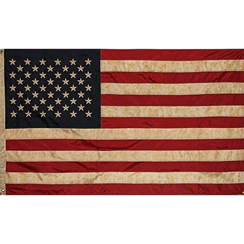 Founding Fathers Flags Embroidered Vintage American Flag- Premium Quality Oxford Poly - 6x10ft Vintage Heritage Edition w/Grommets Cover