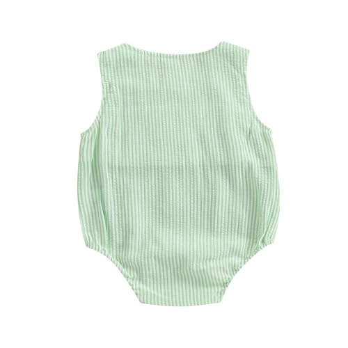Newborn Boy Turtle Romper Sleeveless Seersucker Stripe Overalls Gingham Plaid Octopus Bodysuit Baby Summer Clothes3