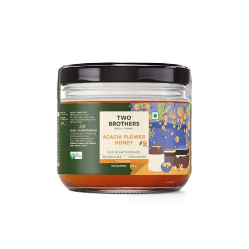 Image of Two Brothers Organic Farms Acacia Apiary Honey (350g) | Raw, Mono-Floral, Unfiltered & Unpasteurized | Natural, No Additives | Mild, Easily Digestible, Rich in Flavonoids