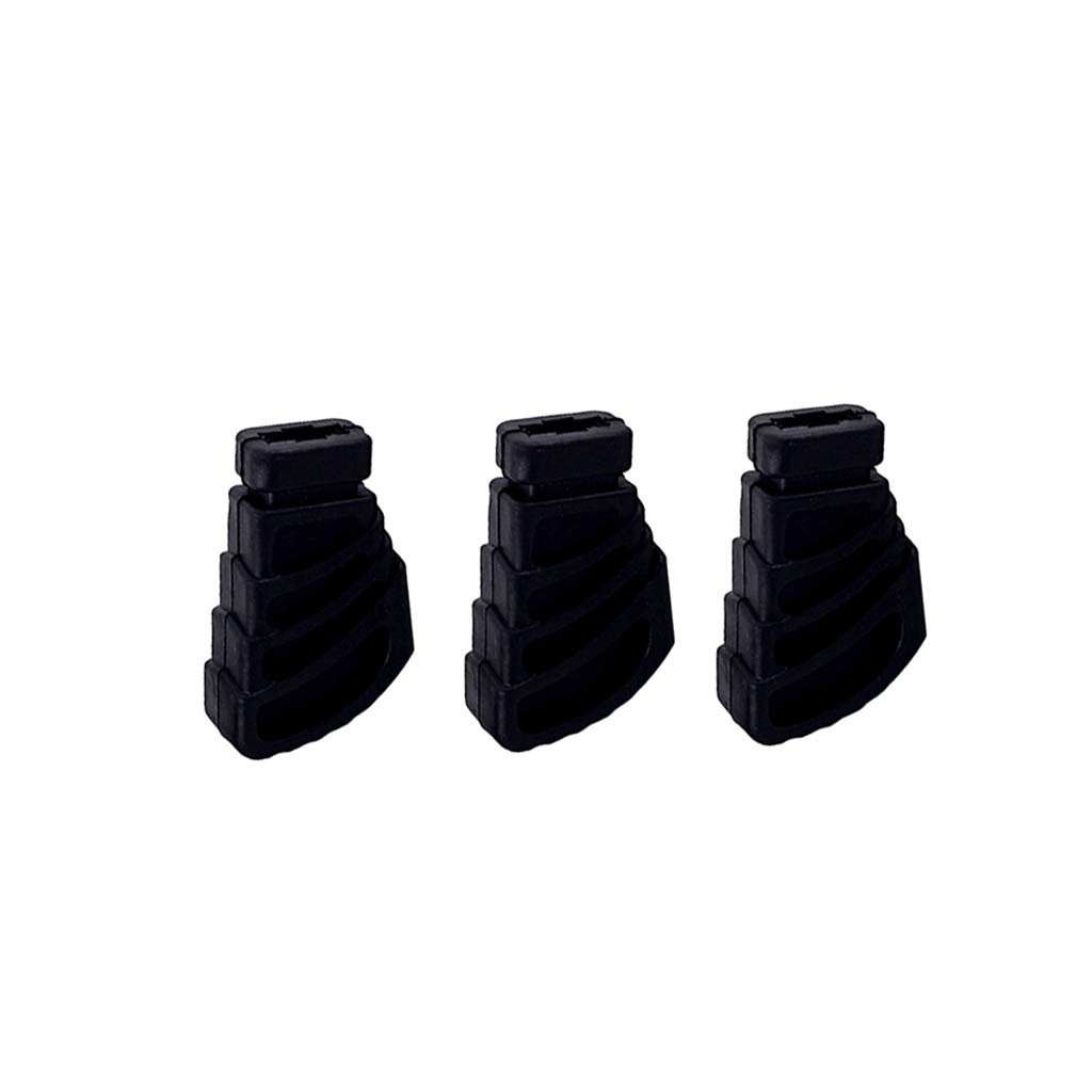 Alnicov Lot de 3 pieds de rechange en caoutchouc pour batterie à montage simple Noir