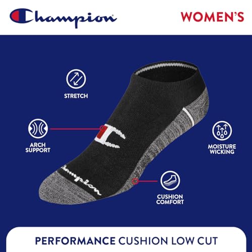 Image of Champion Women's Low Cut Beathable Moisture-Wicking Athletic Socks (6-Pack)