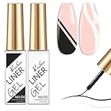 【Gel Liner Polish Contenido del paquete】Juego de gel para uñas semipermanentes de 2 colores, 8 ml/botella. Un juego puede satisfacer todos sus deseos de color.