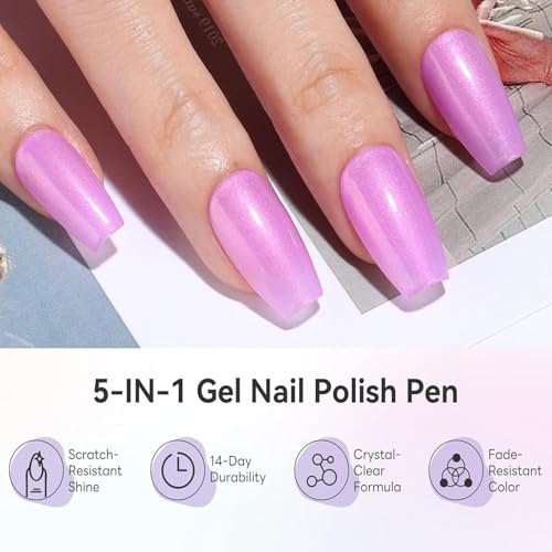 Stylos à ongles gel pailletés à séchage rapide pour nail art maison - 5
