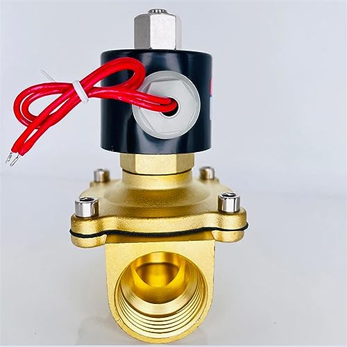 Électrovanne pneumatique DN32 en laiton robuste, vanne électrique normalement ouverte 12V - 2