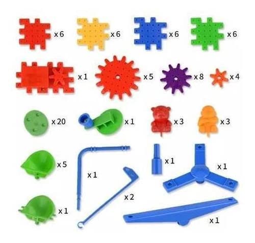 Steamtoy Engrenagem Maluca bloco de Engrenagens Coloridas – 81 peças, multi-colored, Tamanho único