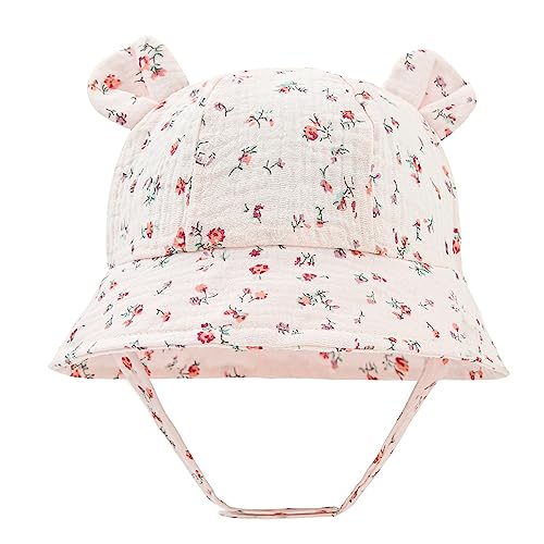 LIUPUUDLY Chapeau de Soleil Bébé Enfant Coton Bonnet d’été Protection Anti-UV Chapeaux de Seau Chapeau de Plage (FR/ES, Alpha/Lettres, Taille Unique, E)