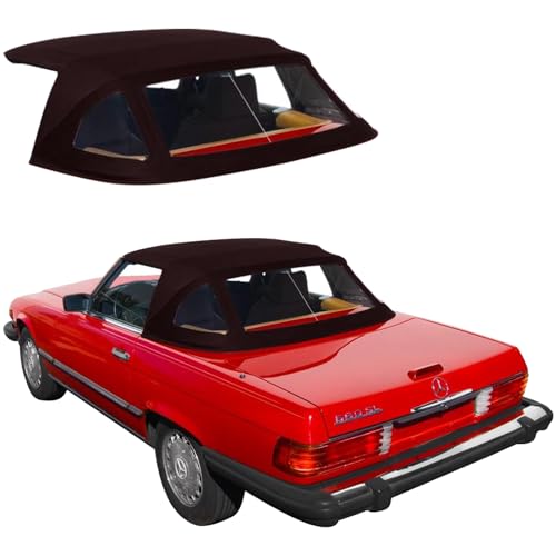 Sierra Auto Tops Convertible Top Replacement for Mercedes 1972-1989 SL Series (R107), German Classic Canvas, Brown