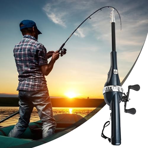 Canne à pêche télescopique Teksome super courte facile à transporter