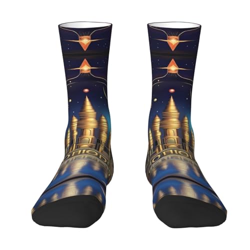 XZDWPY Cosmic Wonders Unisex Mid-Calf Socks 2 Black-2 Polyester Skin-Friendly Moisture-Wicking Fashionable Crew Socks