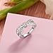 Jeulia Crossover Sterling Silver Women's Band Fashion Anniversary Promise Engagement Ring for Women With Gift Jewelry Box (Silver, 11.5)