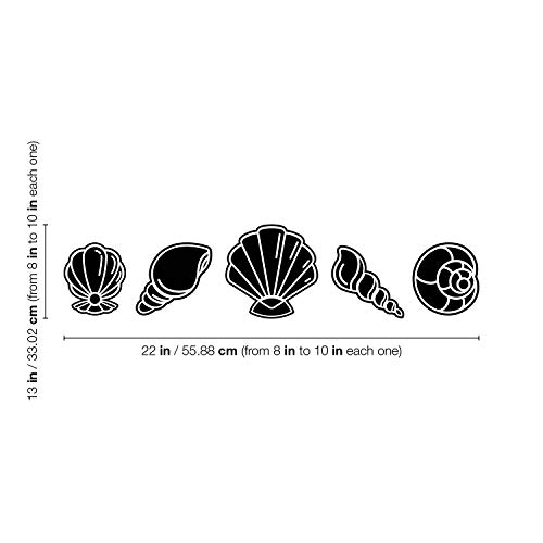 Set de 5 Vinilos Decorativos de Conchas, 8" x 8" miniatura 3