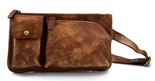 Sac cuir vintage marron et sac cartable mixte rétro pour monnaie