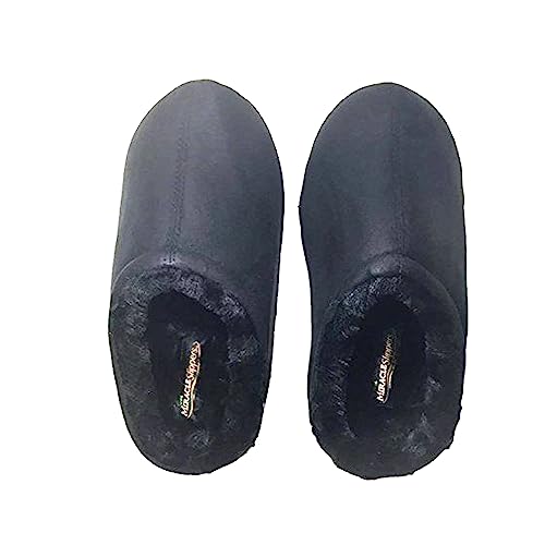 Ontel TruGel Soft Insole Miracle Comfortable Fur Slippers Machine Washable - Black (Deluxe Small)