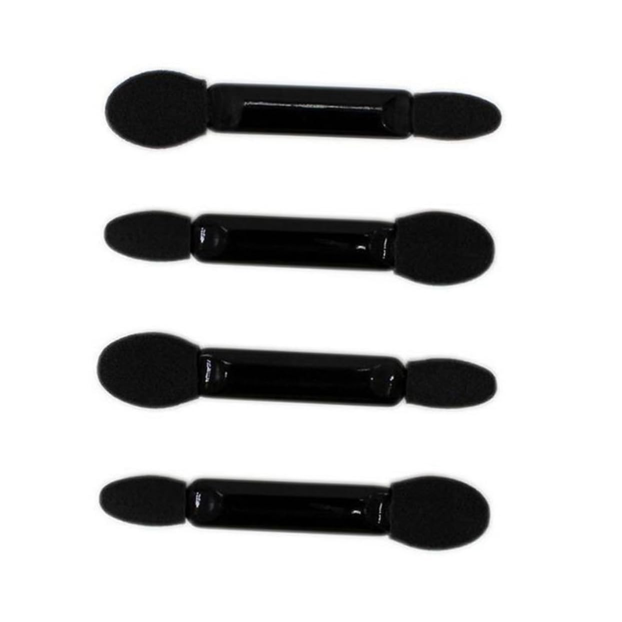 TOVINANNA 50pcs Double-ended Sponge Eyeshadow Brush Set Black Precision Makeup Applicator for Natural to Dramatic Eye Looks
