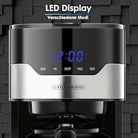 Steinborg Filterkaffeemaschine mit Timer | 1,5 Liter Kapazität | 900 Watt | Kaffeemaschine klein | Warmhaleplatte | Dauerfilter | Digitale Kaffeemaschine | Kaffee Maschine – Ansicht 6