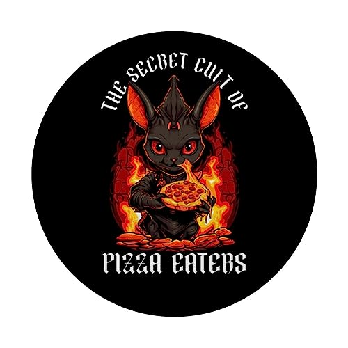 Gothic Pizza The Secret Cult of Pizza Eaters PopSockets Swappable PopGrip, Black - Image 3