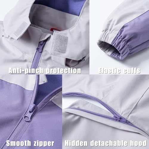 Waterproof Kids Rain Jackets With Hood,Lightweight Toddler Raincoat For Boys Girls，Kids Clothes Windbreaker Jacket4