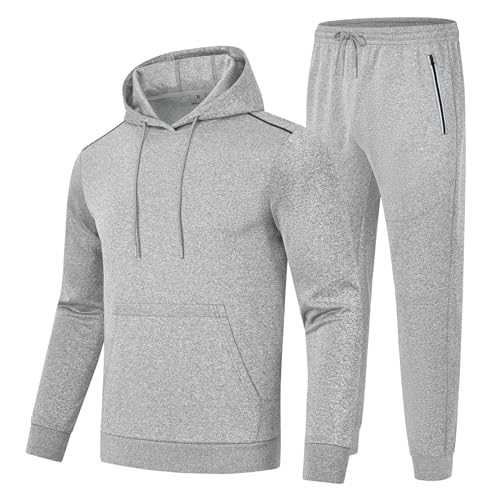 donhobo Streatwear Trainingsanzüge für Herren Jogging Anzug Sportanzug Gym Warm Tracksuit Atmungsaktiv Hoodies und Jogginghose Hausanzug, Hellgrau, M donhobo Streatwear Trainingsanzüge für Herren Jogging Anzug Sportanzug Gym Warm Tracksuit Atmungsaktiv Hoodies und Jogginghose Hausanzug, Hellgrau, M
