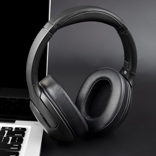 SOULWIT almohadillas de piel de cordero para auriculares Sony WH-XB900N/WH-CH710N/WH-CH720N/WH-RF400/MDR-RF895RK, cojines con espuma de alta densidad - Negro miniatura 6