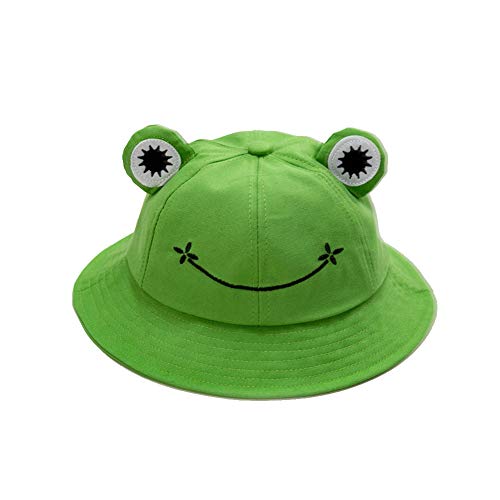 QWEPU Fischerkappe, Frosch-Eimer-Hut, Cute Frog Bucket Hat Summer Sun Protection Baumwolle Angelhut, Bucket Sun Hat, Outing Hat(52-54cm) Cover