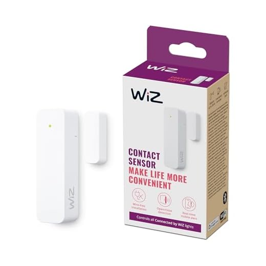 WiZ Capteur de Contact – Surveillance Domestique, Alertes en Temps Réel, Alarmes Lumineuses, Installation Facile, Notifications, Contrôle Via Application, Connecté avec Caméra et Lumières WiZ