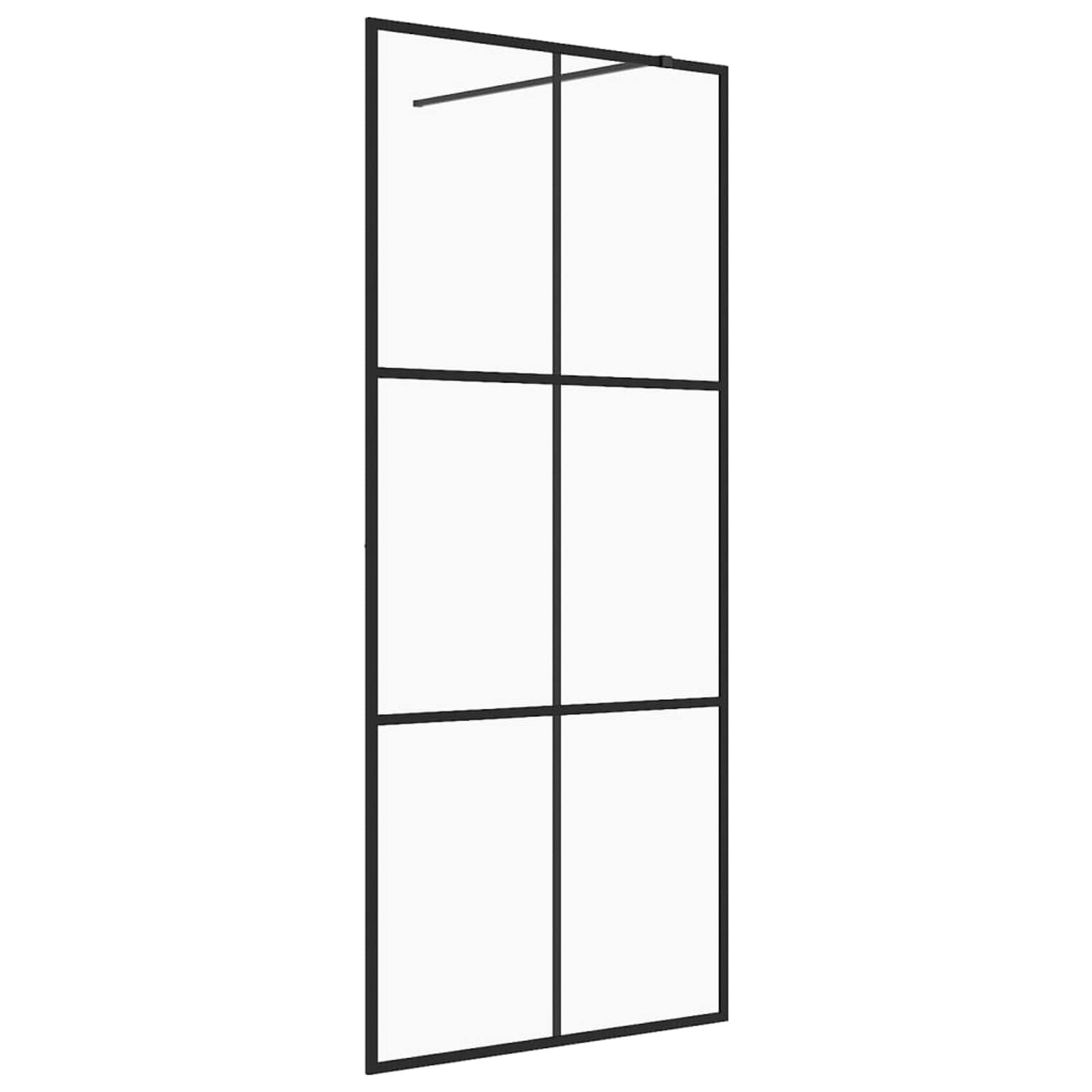 ARKEM Mampara de Ducha accesible Vidrio ESG Claro Negro 80x195 cm Duchas De BañO Columna