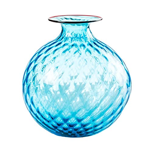  Venini Vaso Balloton in Vetro di Murano 100.14 AQ Filo RV