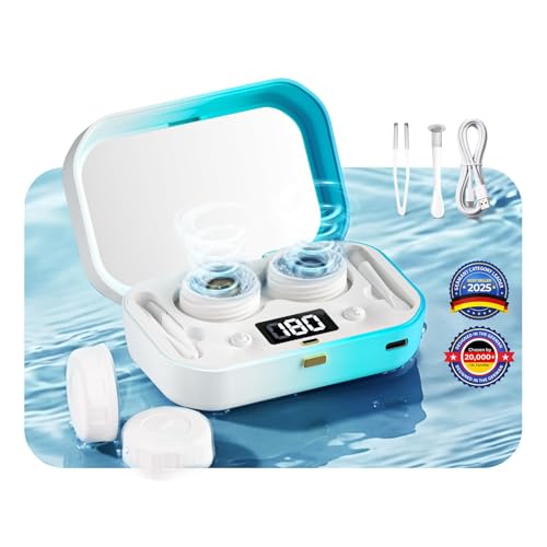 2026 QITQUNS 3-in-1 Ultrasonic Contact Lens CleanerIndustry-Leading 60 000Hz Ultrasonic Power Contact Lens Cleaner Machine with Contact Lens Applicator Tool