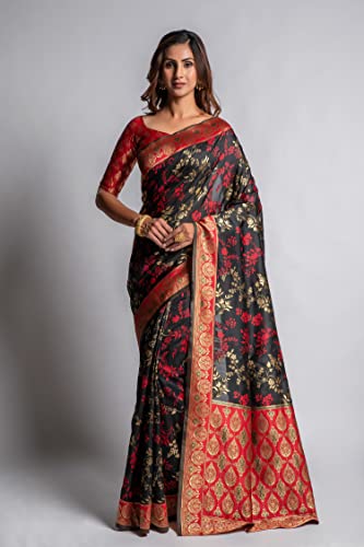 Image of Lilots Women's Designer Banarasi Silk Jacquard Designer Saree With Blouse Piece