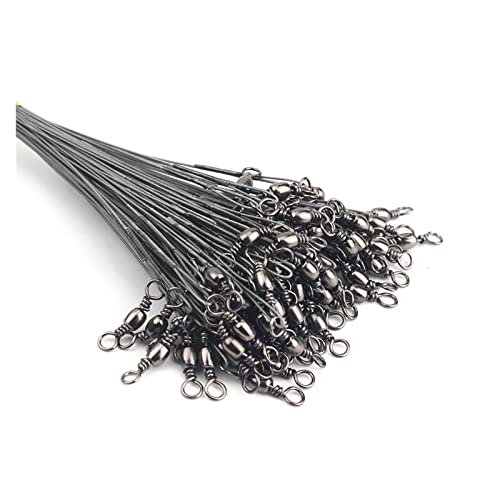 Vislijn 60 stks Anti Bite Steel Fishing Line Steel Draadleider met Swivel Fishing Accessoire Lead Core Leash Fishing Leader Draad Sterk en betrouwbaar, gemakkelijk mee te nemen - Image 4