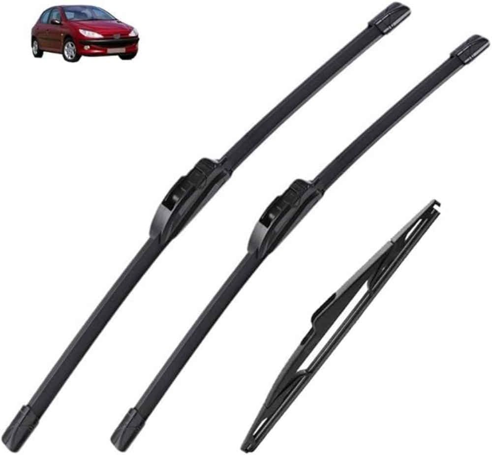 XYUASDGB Premium Exact Fit Windscreen Wiper Blades for Peugeot 206 Hatchback 2001-2006 2002 2003 Durable Natural Rubber Easy Fit for a Quiet and Streak Free Wipe