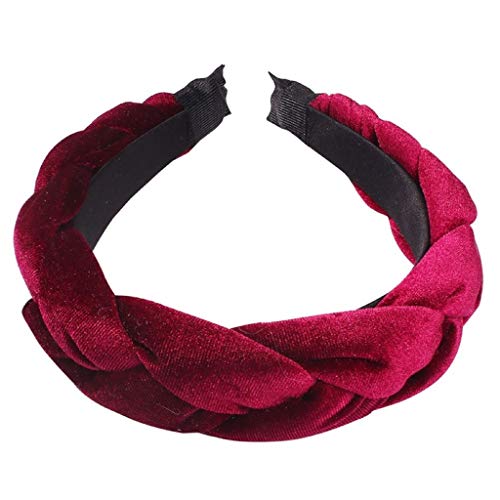 Headbands for Women,1Pcs Velvet Headband Twisted Knotted Headband Spanish Vintage Style Wide Headbands Headwear Styling Tools Accessories for Women Girls,Red