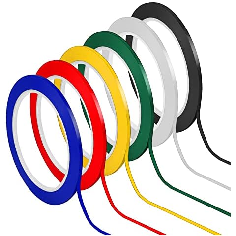Thinp 6 Rolls Whiteboard Tape Grid Marking Tape Multi-color Board Tape Self Adhesive Graphic Chart Art Tape Carft Tape for School Office Whiteboard Marker Scrapbooks Charts Decor (3mm x 66m) Cover