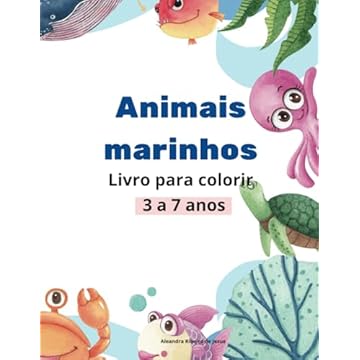 Capa do livro Animais marinhos: Livro para colorir (Portuguese Edition)