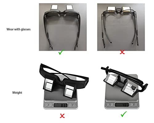 Image of Ace Select Lazy Prism Eye Glasses Lying Down Bed Horizontal Watching TV Reading Spectacles Horizontal Glasses - Black