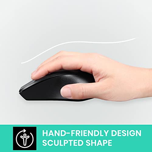 Image of Perixx PERIMICE-621B Wireless Mouse - Silent Click with Ergo Design - Compatible for Desktop and Laptop PC - Wireless 2.4 GHz - Black