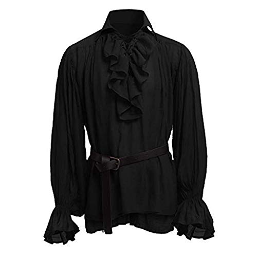12222 Camisa con Cordones renacentista Medieval Túnica Medieval Traje Caballero Viking Guerrero...