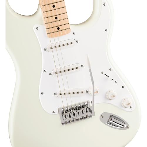 Image of Fender Squier Sonic Stratocaster - Arctic White Bundle with Tuner, Strap, Picks, and Austin Bazaar Instructional Video